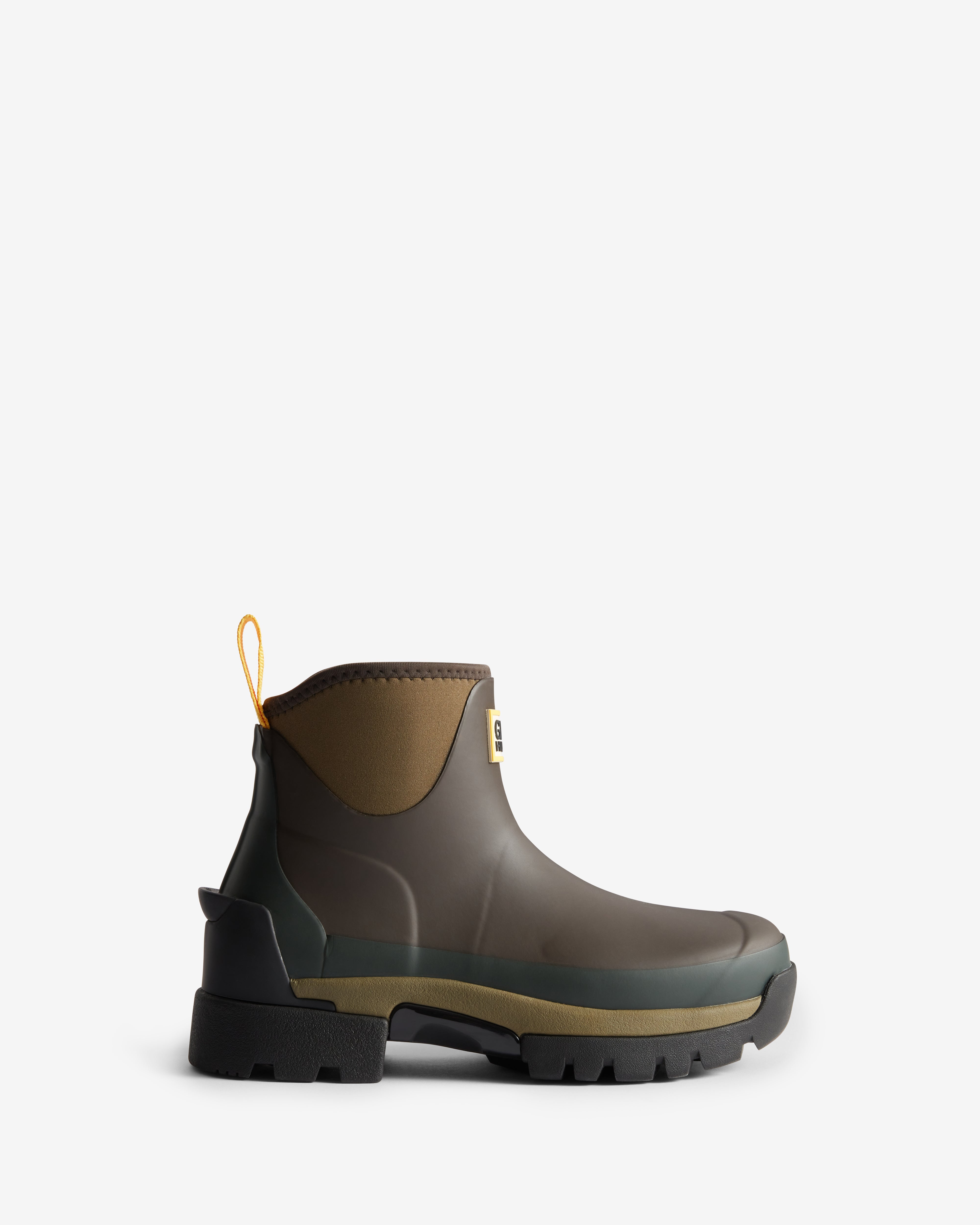 GANNI X Hunter Womens Balmoral Ankle Boot Brown / Military Olive