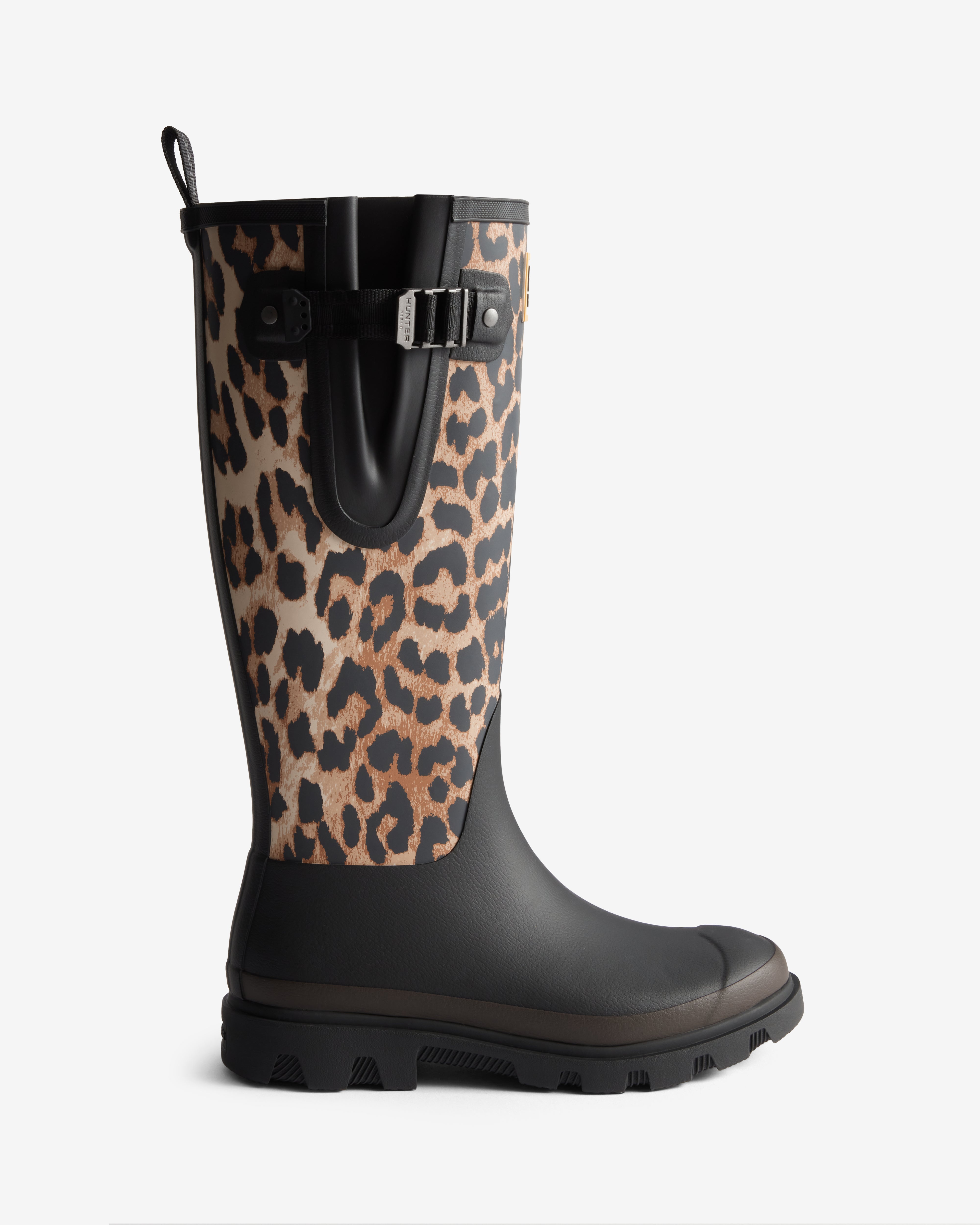 GANNI x Hunter Unisex Downpour Adjustable Boot Leopard / Black