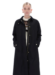 Harrow Long Line Waxed Jacket Black