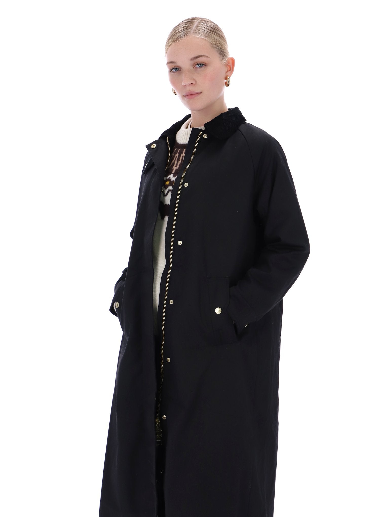 Harrow Long Line Waxed Jacket Black