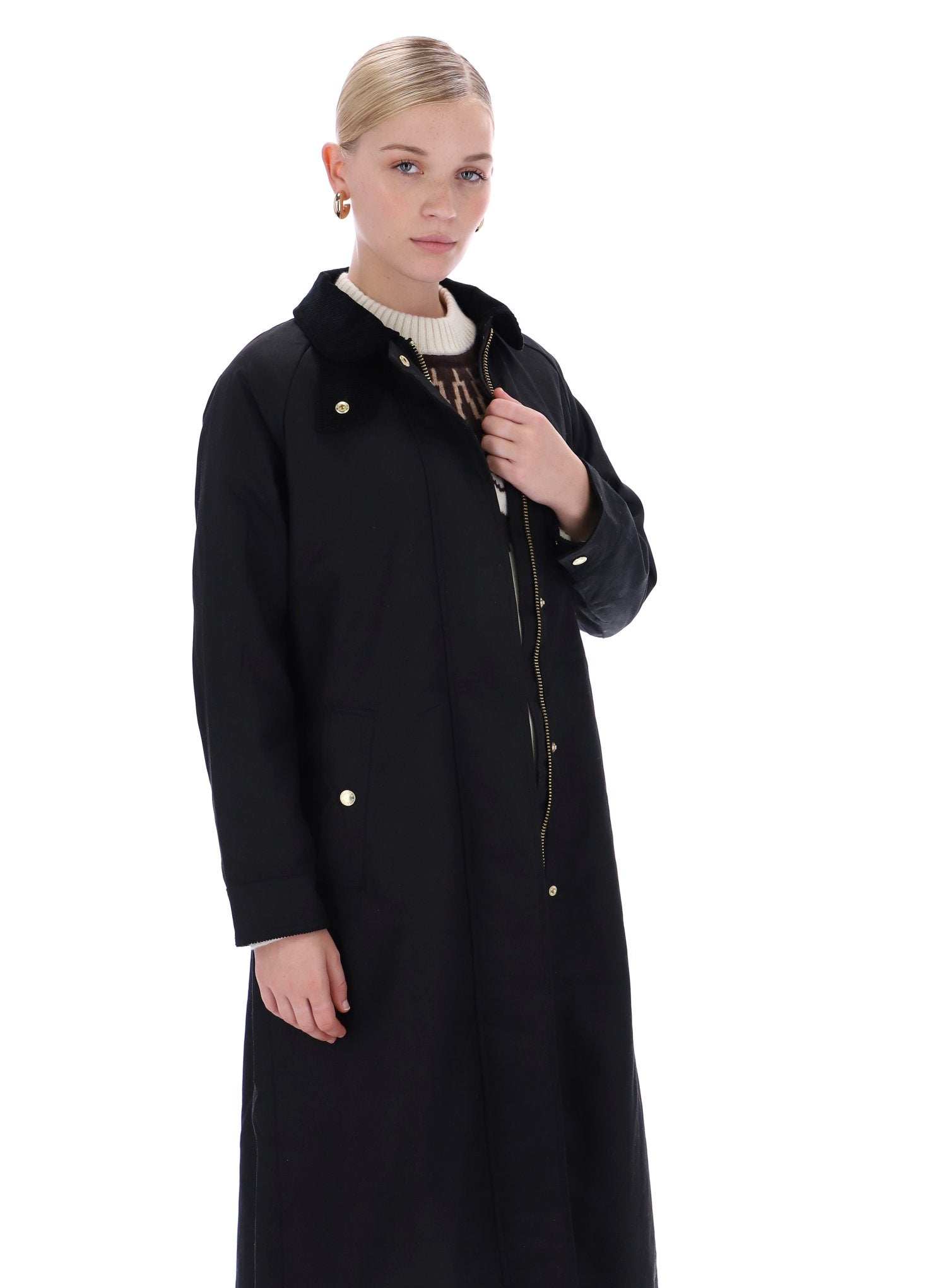 Harrow Long Line Waxed Jacket Black