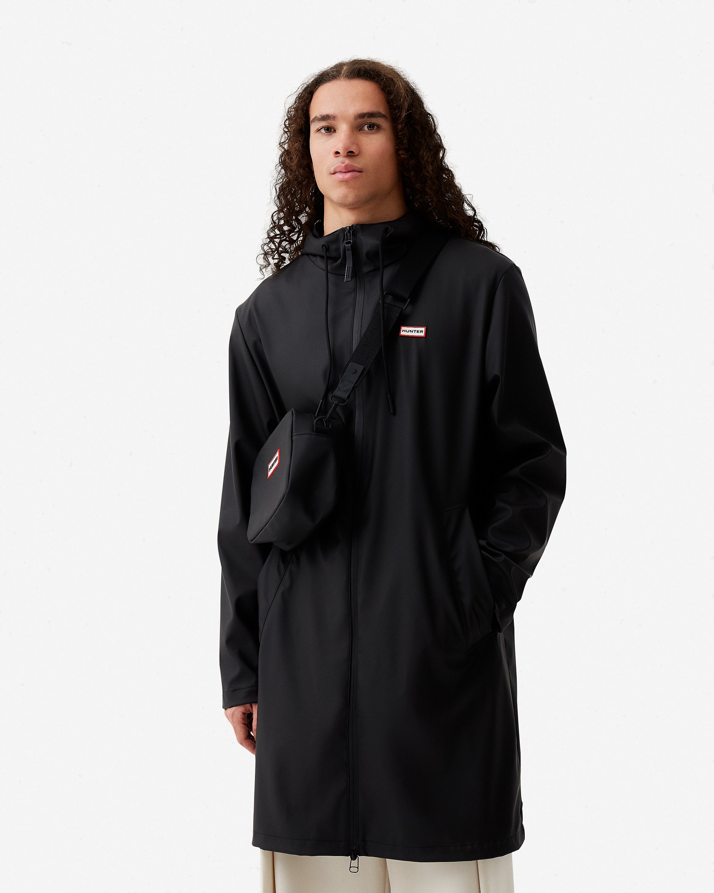 Hunter Boots Unisex Downpour Andrea Rain Coat Black