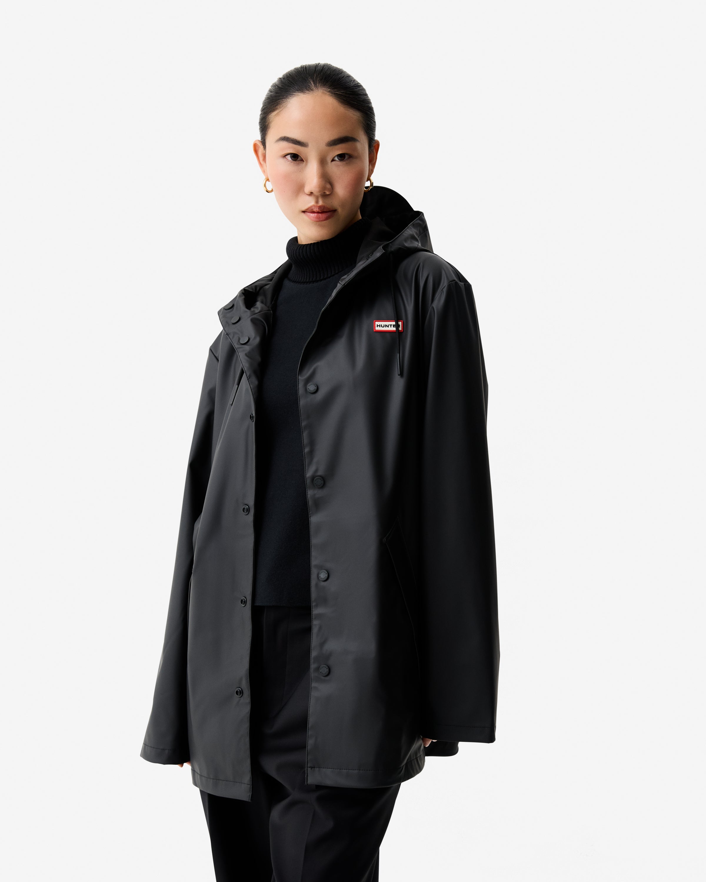 Unisex Downpour Jo Rain Parka Black