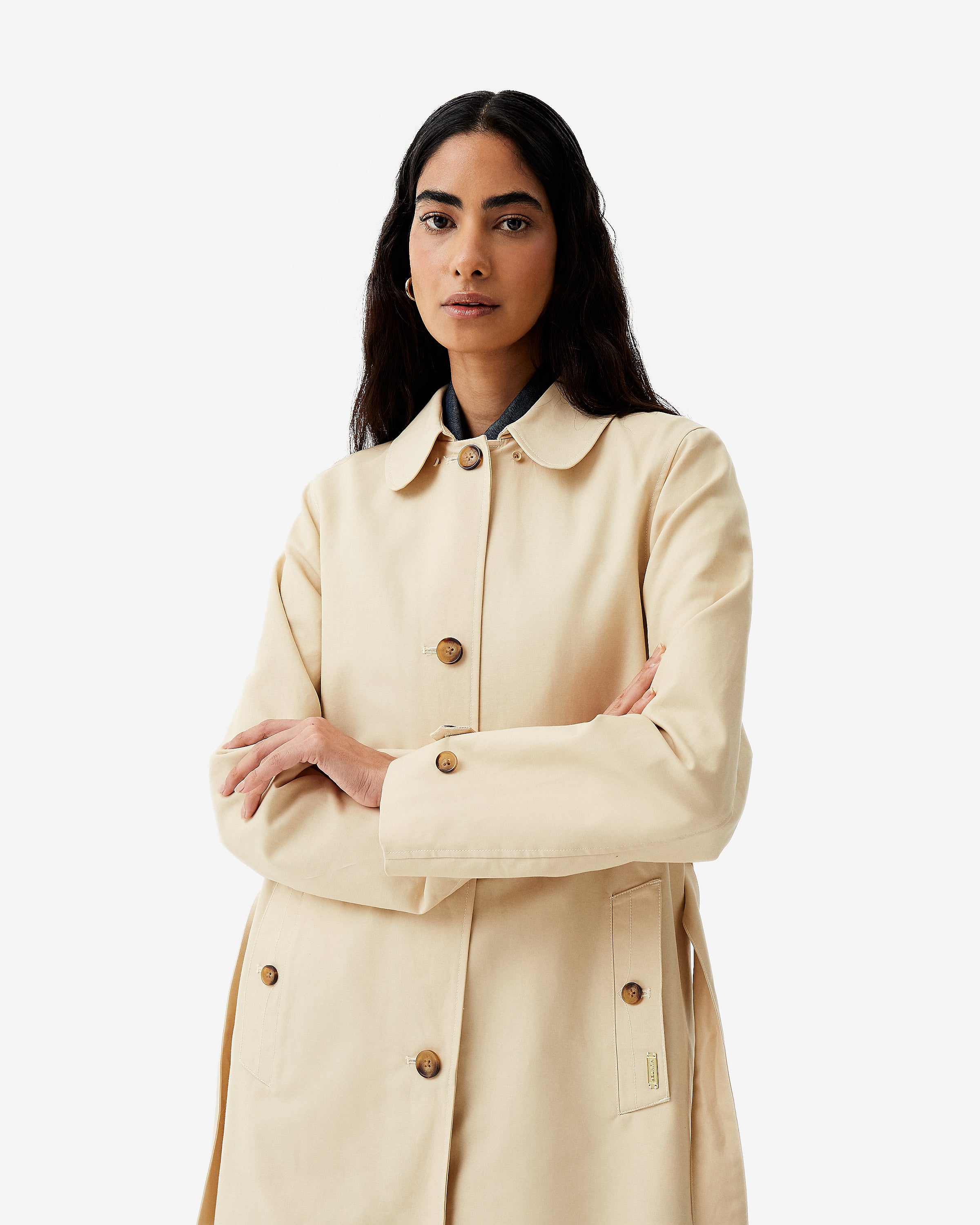 Womens Keltie Trench Coat Gravel