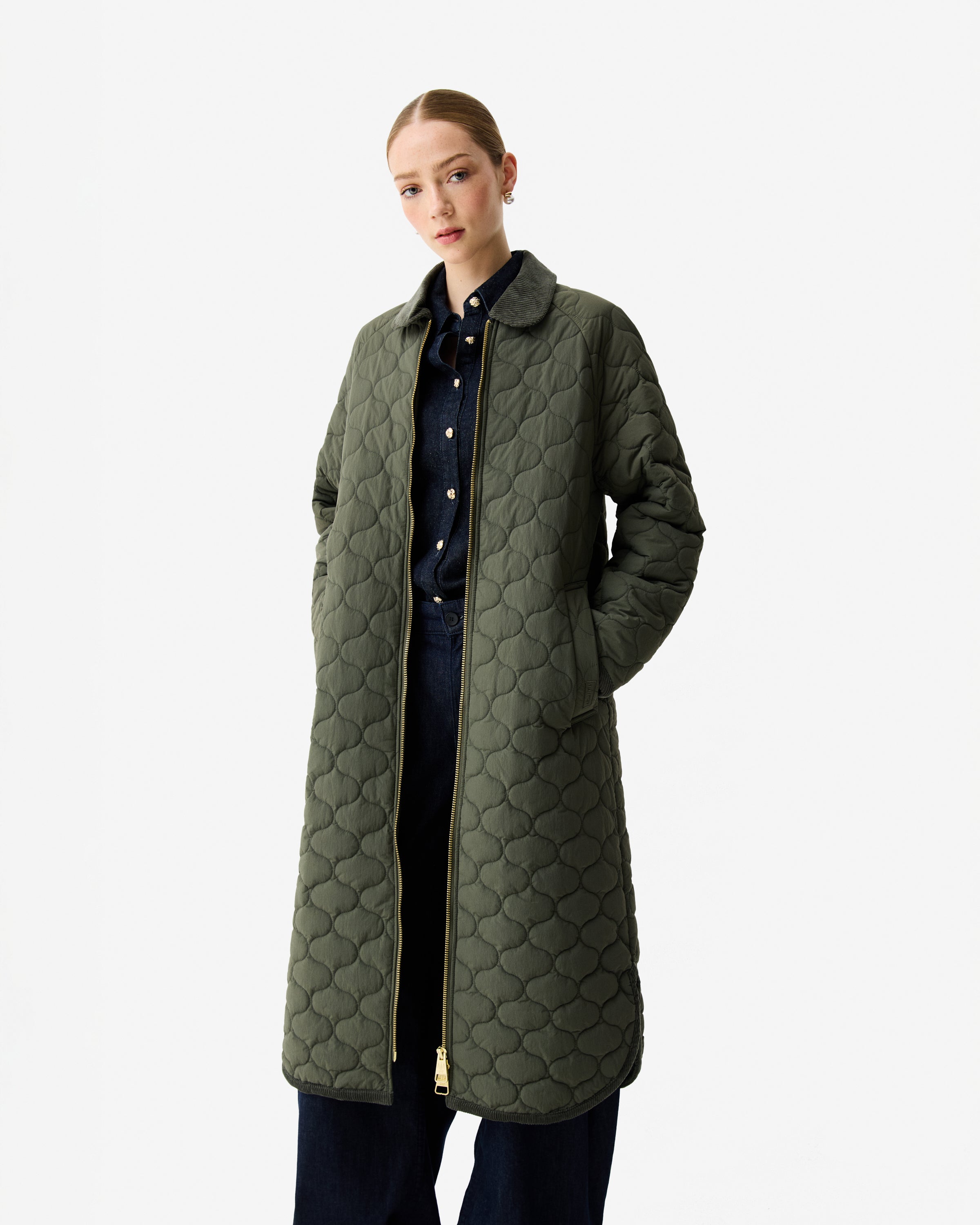 Fionn Long Quilted Jacket Kambaba