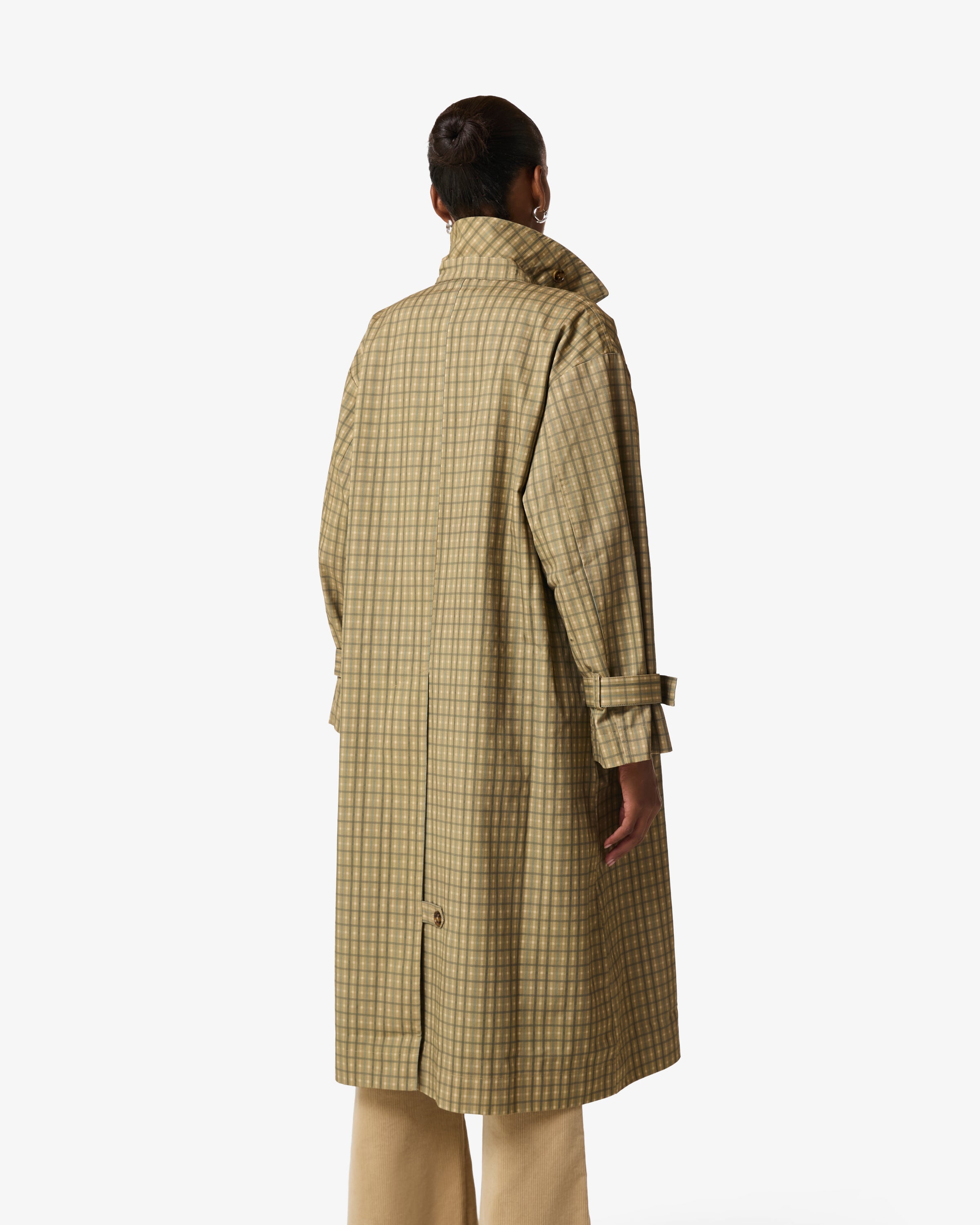 Meagan Check Coat Kelp Check