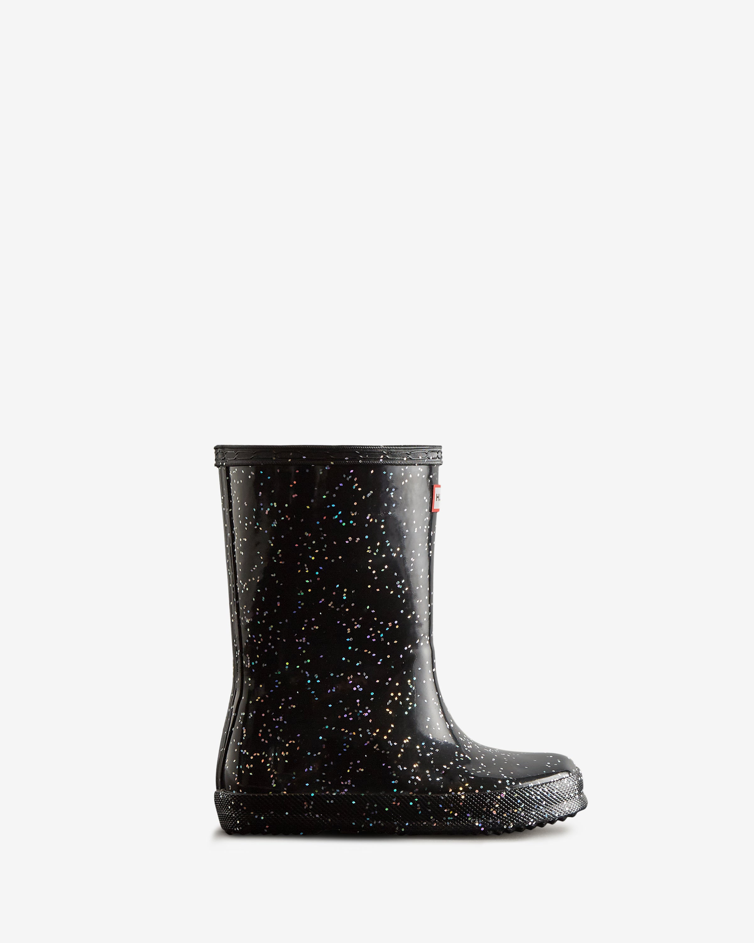 Kids First Classic Giant Glitter Rain Boot Black