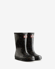 Kids First Classic Giant Glitter Rain Boot Black