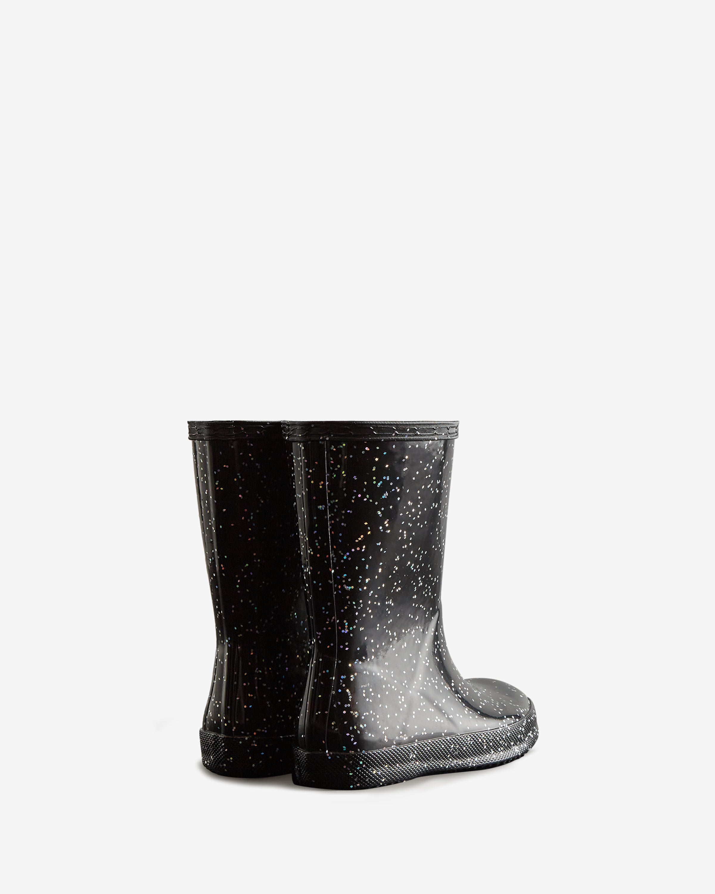 Kids First Classic Giant Glitter Rain Boot Black