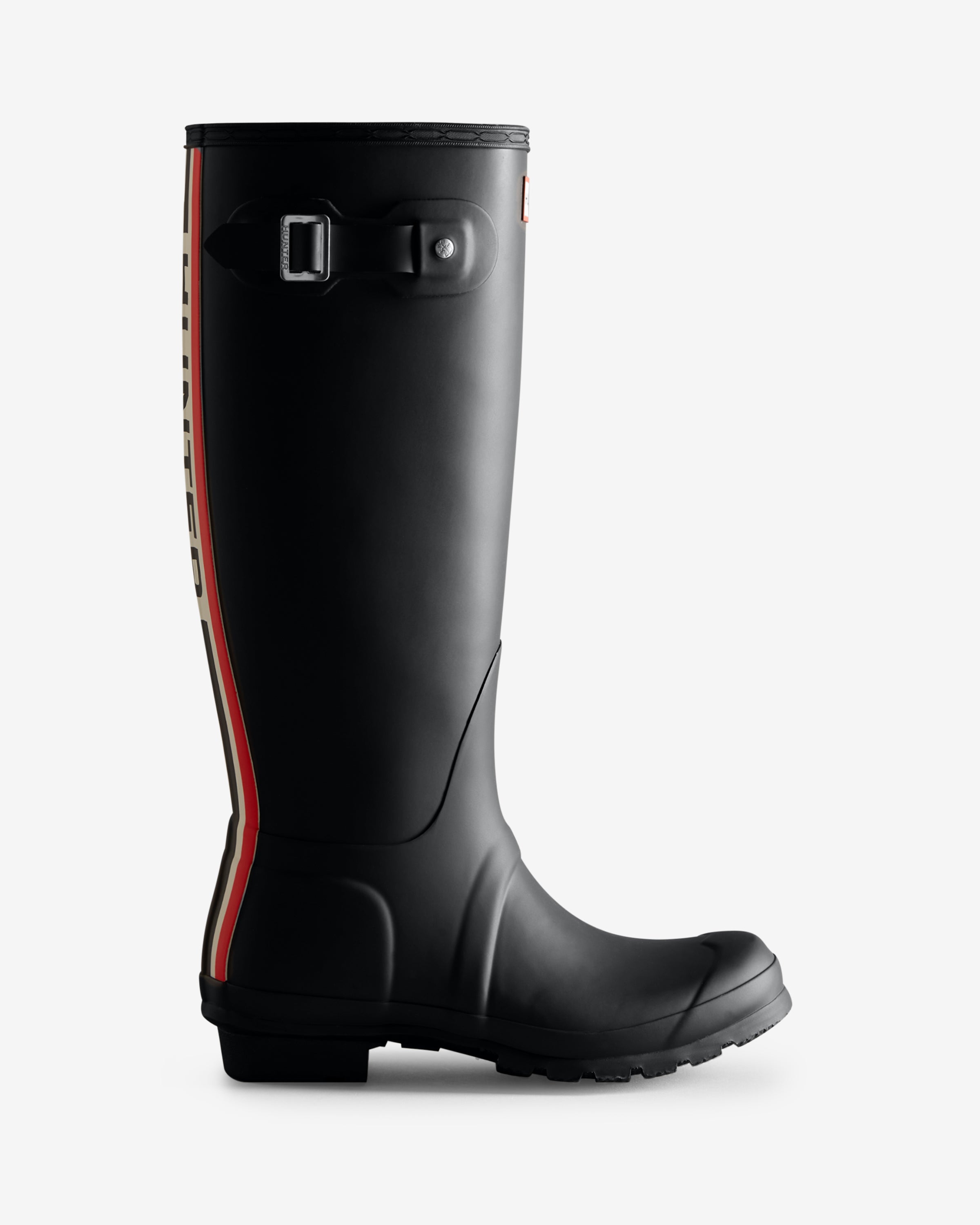 Women's Tri-Colour Logo Backstrap Tall Boots Black