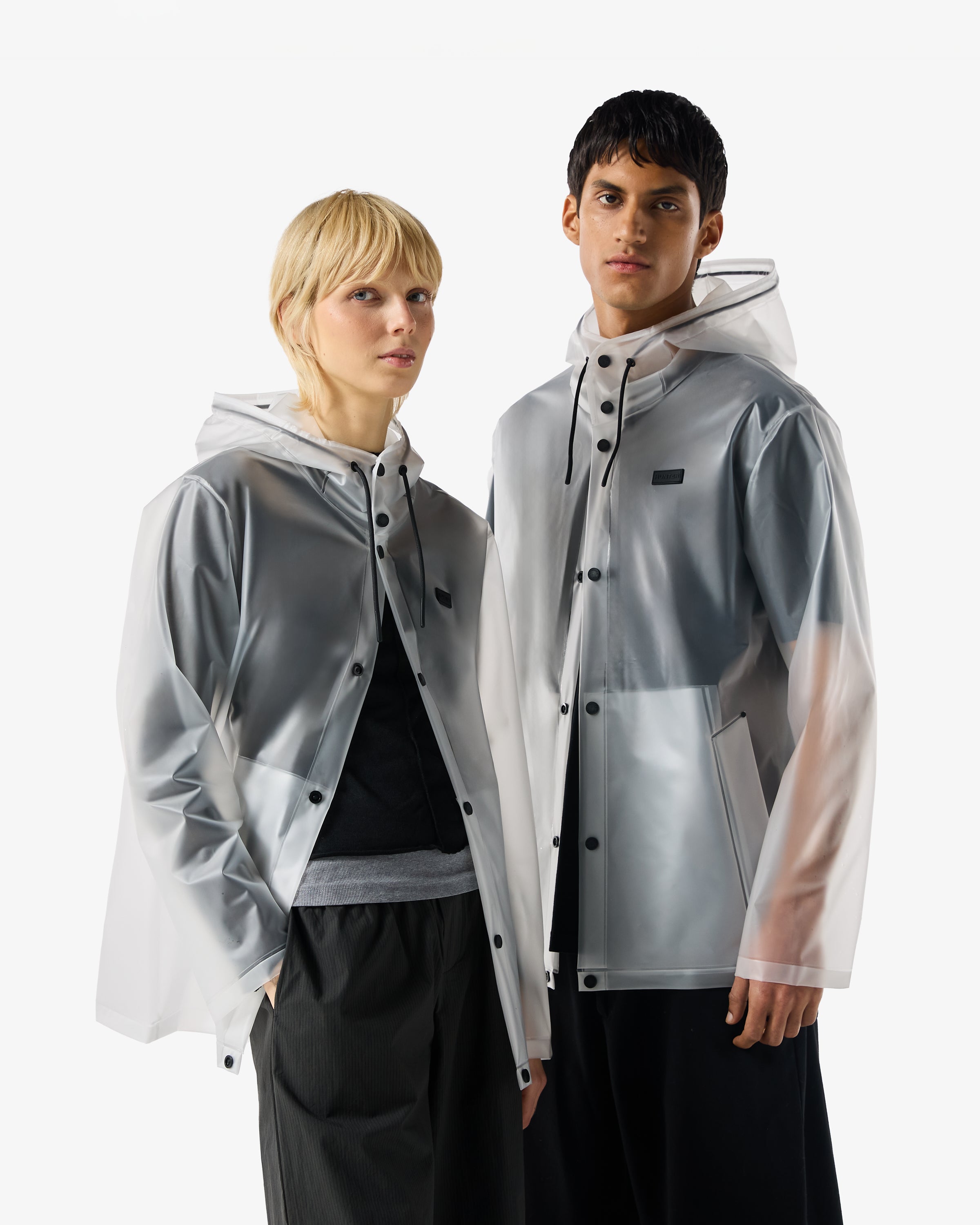 Unisex Hooded Rain Jacket Clear Matte