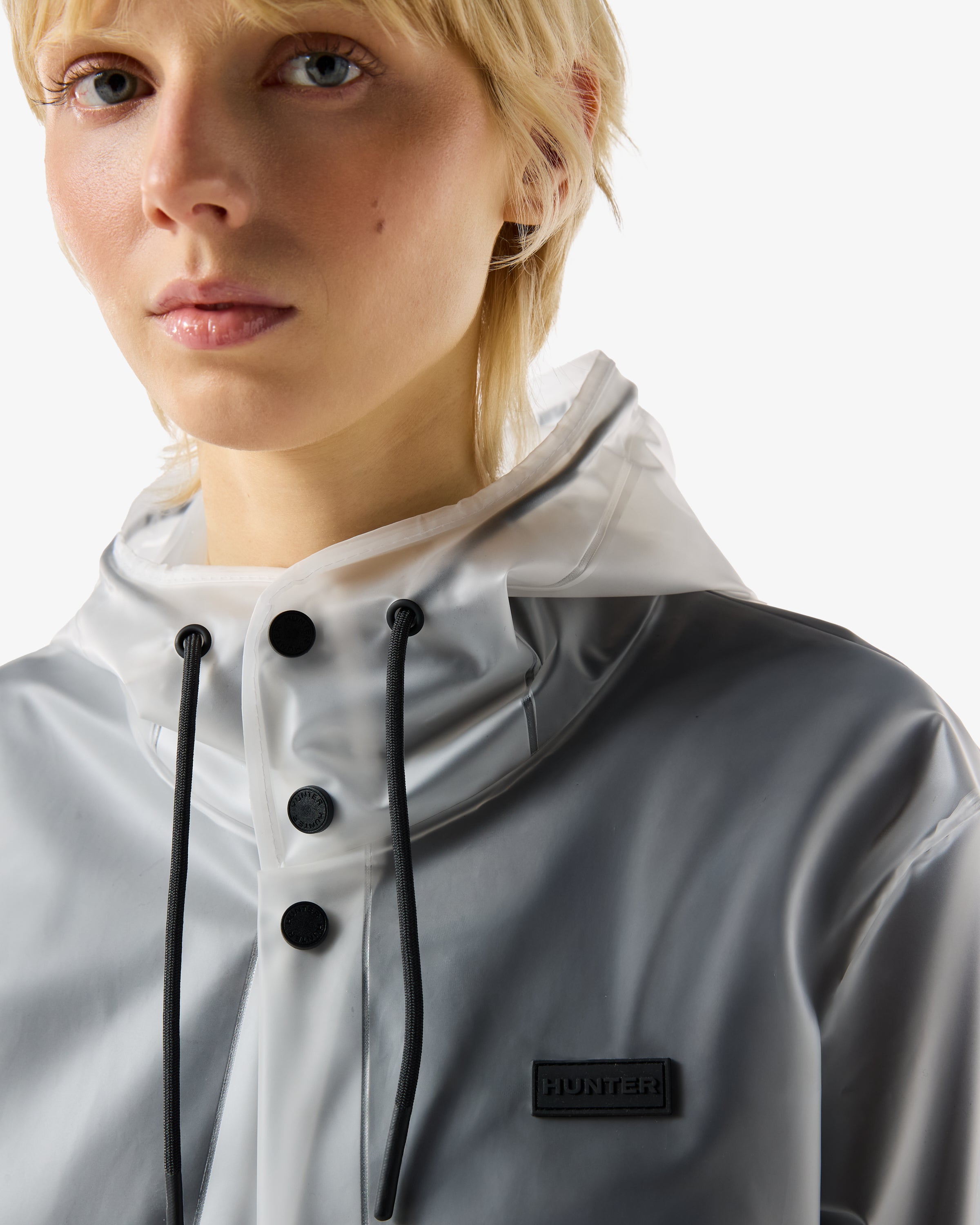 Unisex Hooded Rain Jacket Clear Matte