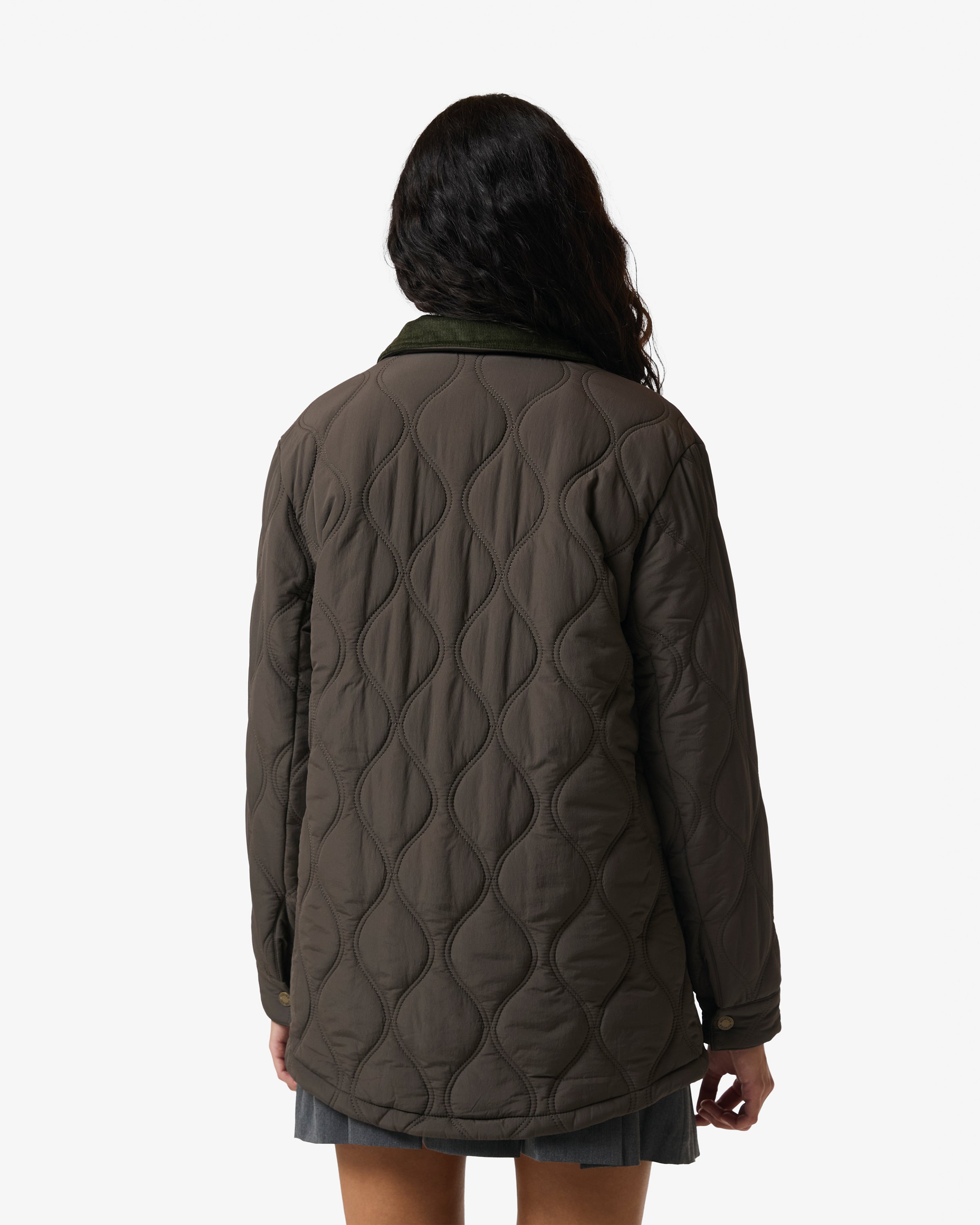Witton Quilted Shacket Chocolate Brown