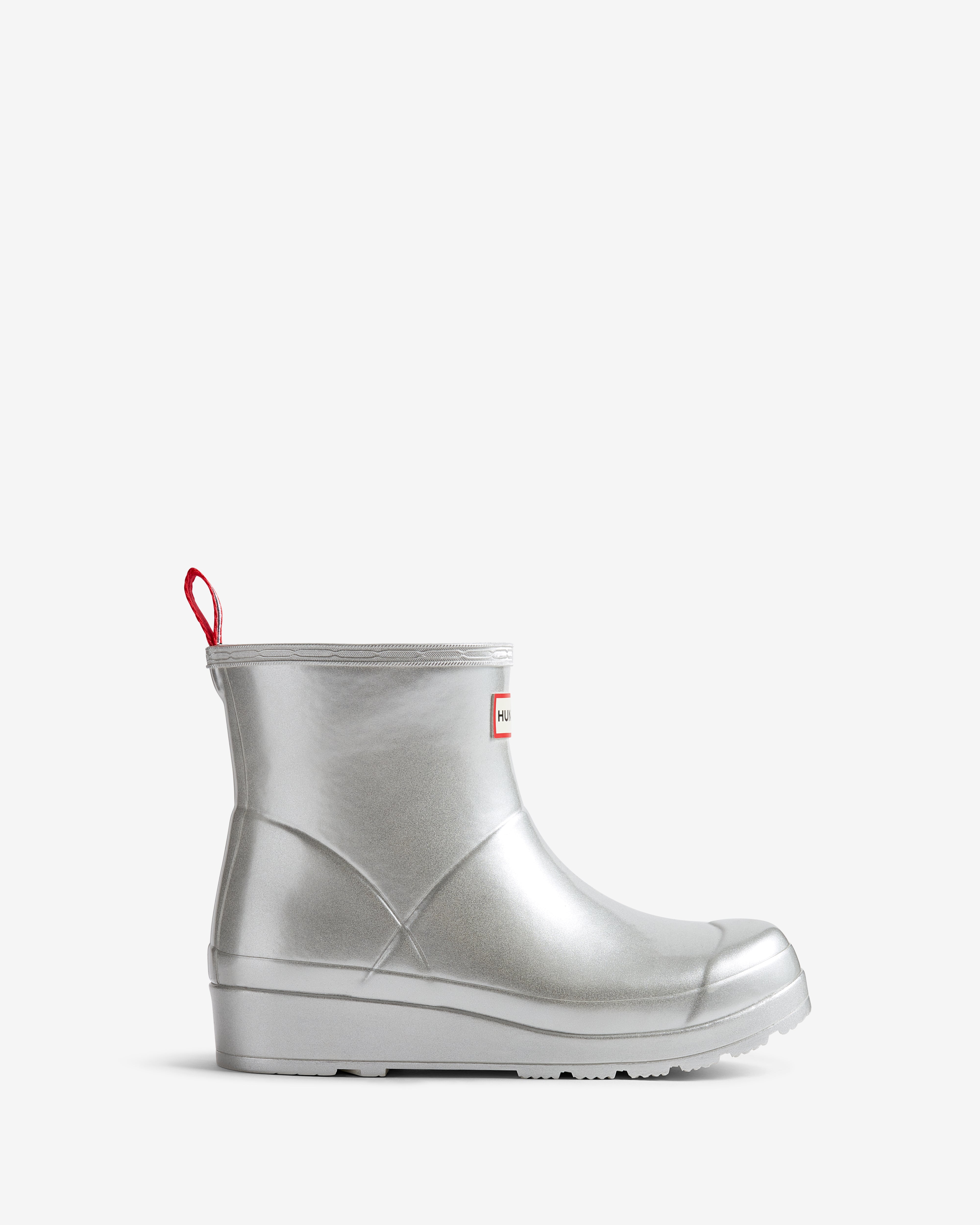 Women's Play Short Wellington Boots Silver Metalic