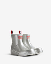 Women's Play Short Wellington Boots Silver Metalic